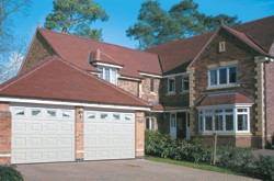 Hormann M panelled LTE 40 doors with windows